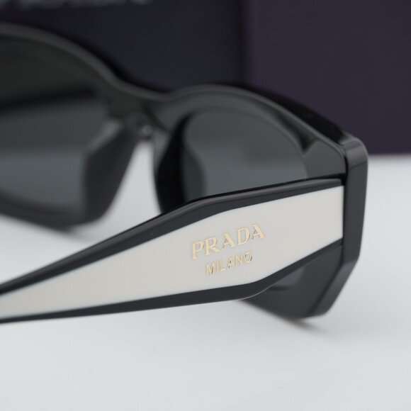 Prada PRB05S 09Q08Z Rectangle Sunglasses – Black\\Dark Grey main image 5